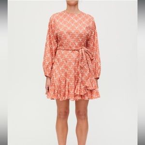 NWT Rhode Orange Lotus Block Ella Dress